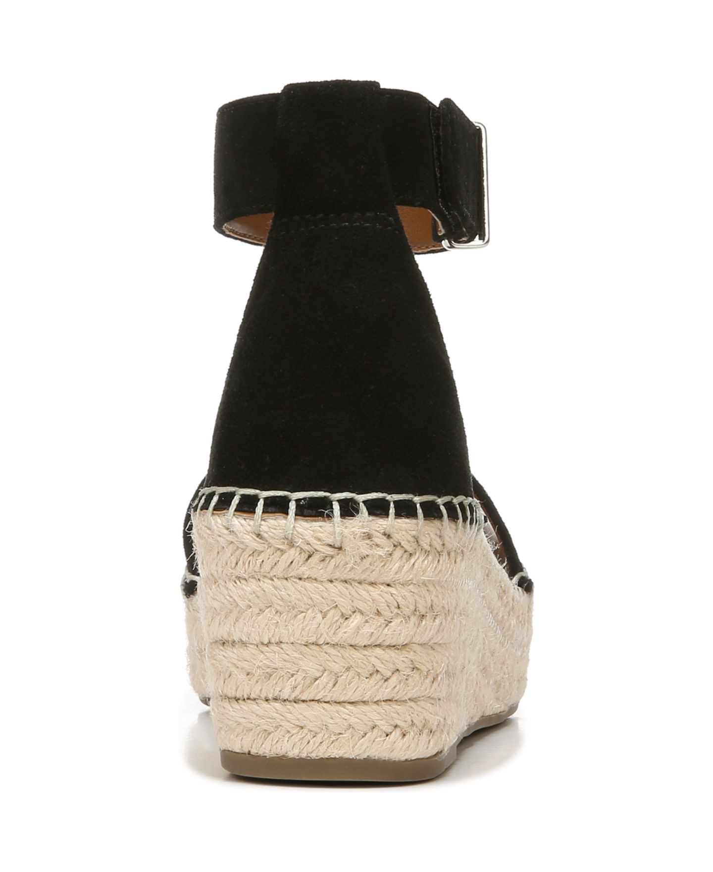Женские сандалии Franco Sarto Pela Open Toe Espadrille, цвет: Чёрный замшевый — фото 3