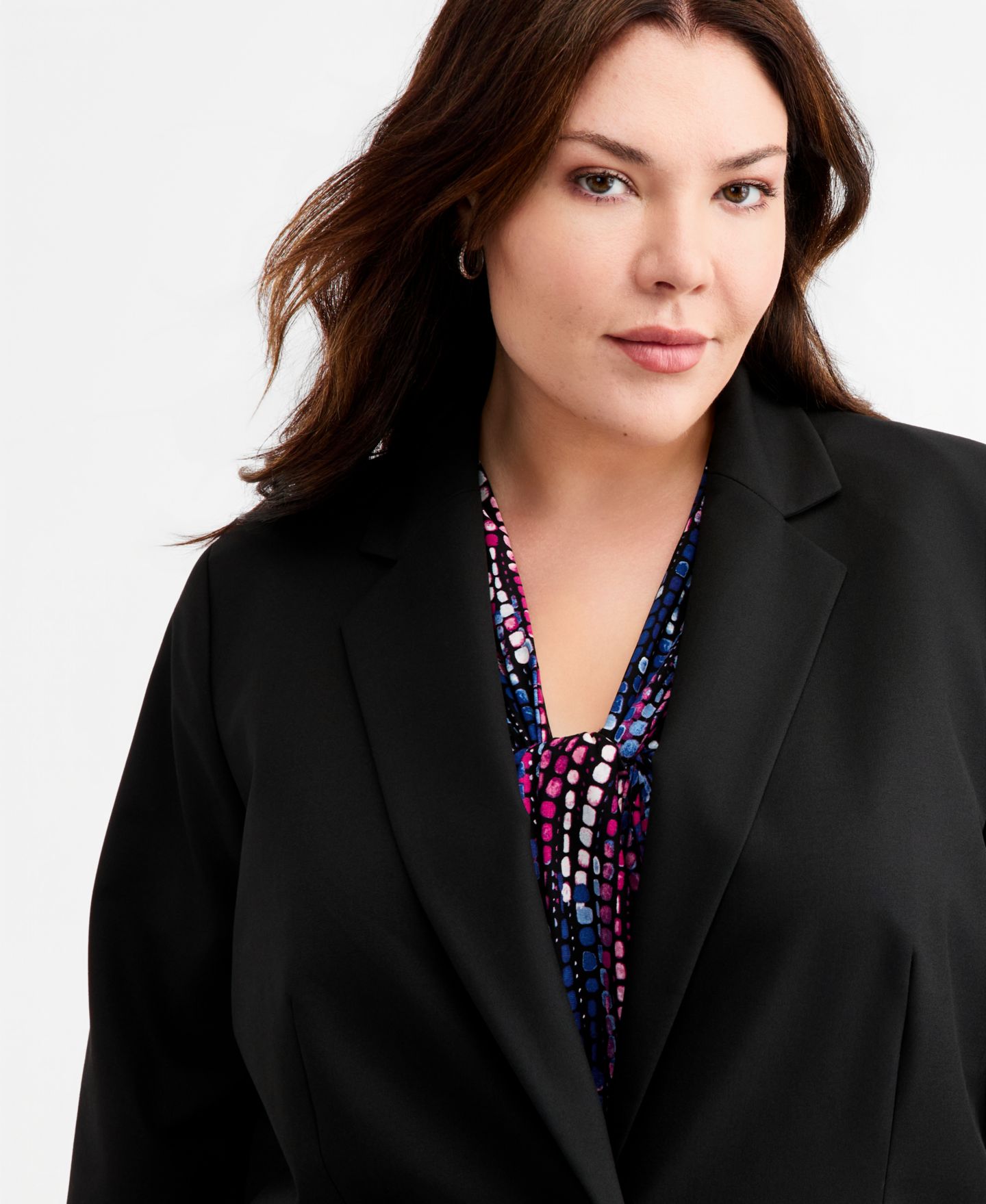 Женский пиджак Kasper Plus Size Machine Washable One-Button Blazer, цвет: Чёрный — фото 4