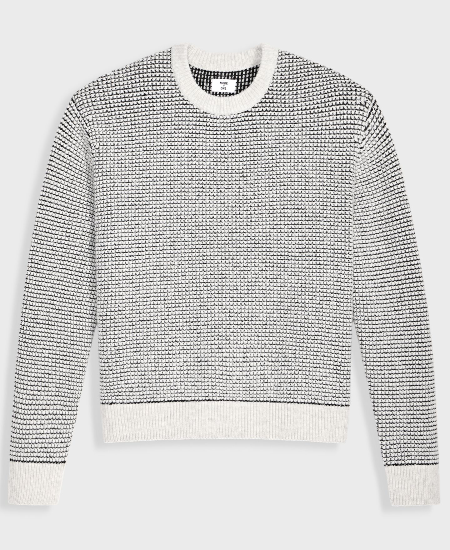 Мужской свитер Mode of One Long-Sleeve Waffle-Knit, цвет: Глубокий чёрный — фото 6