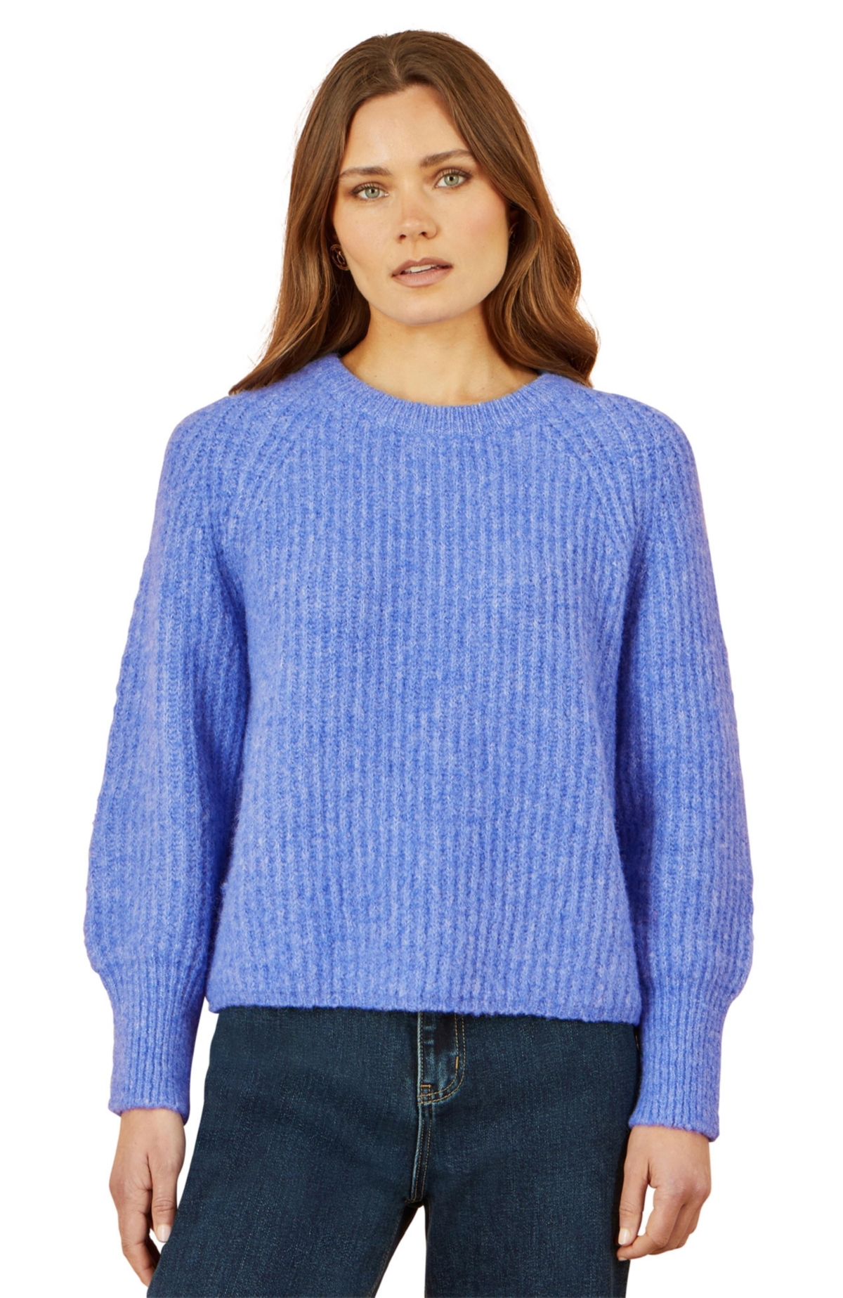 Yumi Women's Long Sleeve Crew Neck Relaxed Fit Jumper