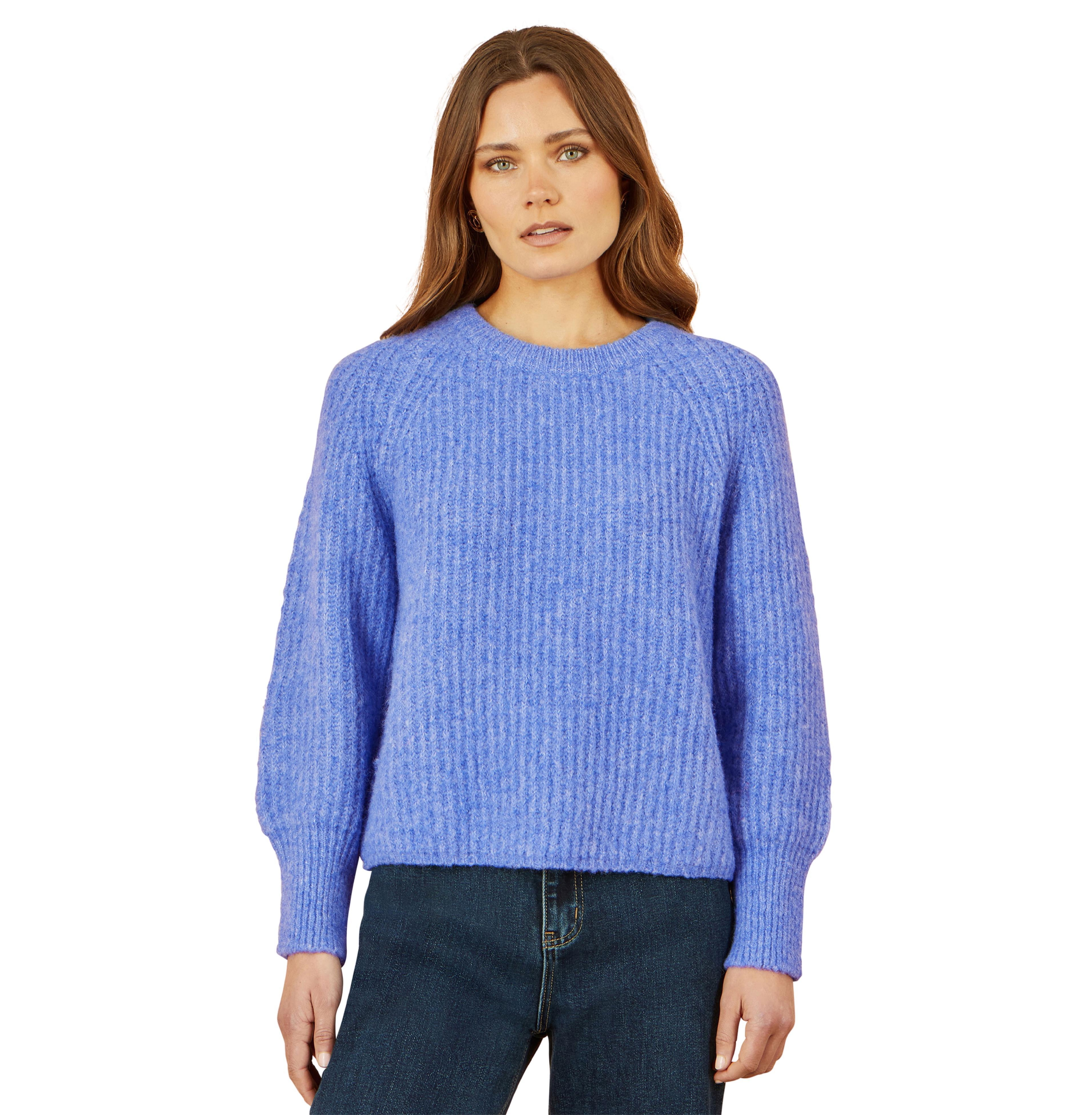 Yumi Women's Long Sleeve Crew Neck Relaxed Fit Jumper