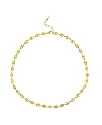GEORGENA Coffee Bean Link Necklace in Stainless Steel