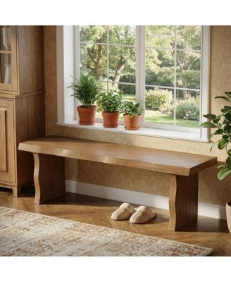 62.9'' Solid Wood Indoor Dining Bench, Seats 3
