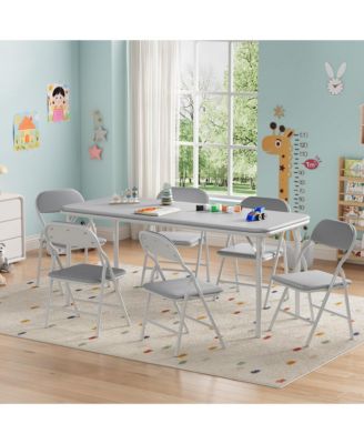 5-Piece Kids Table and Chair Set – Lightweight and Compact Children’s Furniture – PU Leather Waterproof Easy Clean – Safe Rounded Design