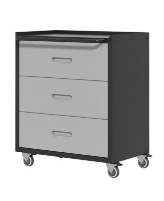 3-Drawer Heavy Duty Metal Storage Cabinet - Rolling Steel Tool Chest with 360degree(s) Wheels