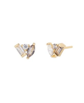 Seraphina Moissanite Grey Spinel Stud Earrings