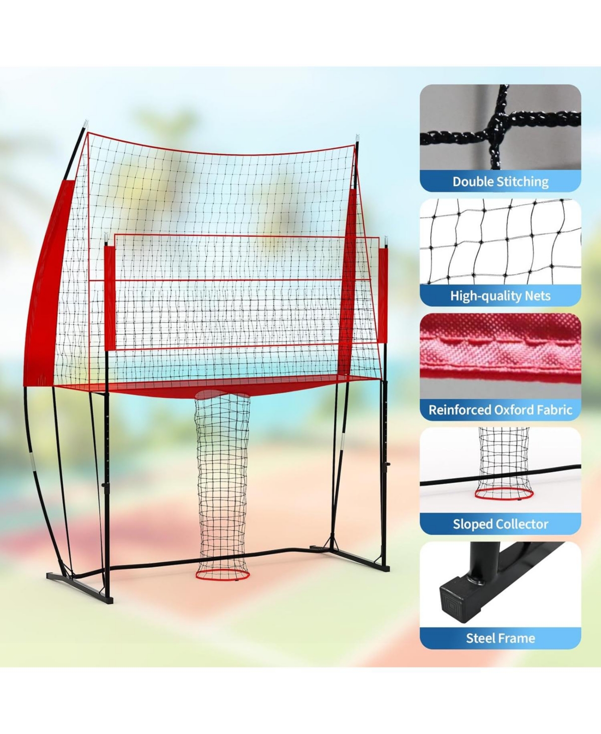 Xo 11x8 Ft Volleyball Net, Height Adjustable Portable Net with Carry Bag, Durable Training Net for Indoor Outdoor Backyard