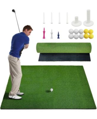 5x4FT/5x5FT Golf Hitting Mat, 31mm Thick Dense Turf for Indoor Outdoor Driving Chipping Training