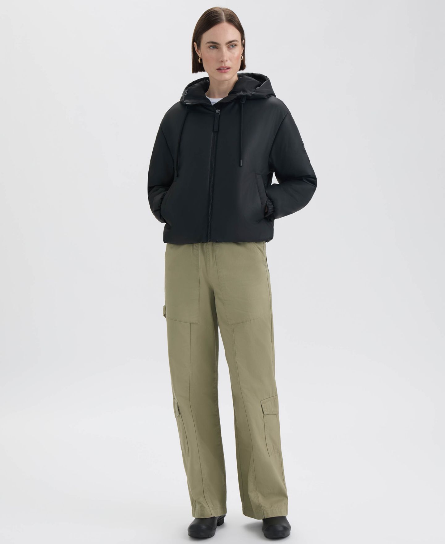 Женская куртка Hunter Short Puffer, цвет: Чёрный — фото 2