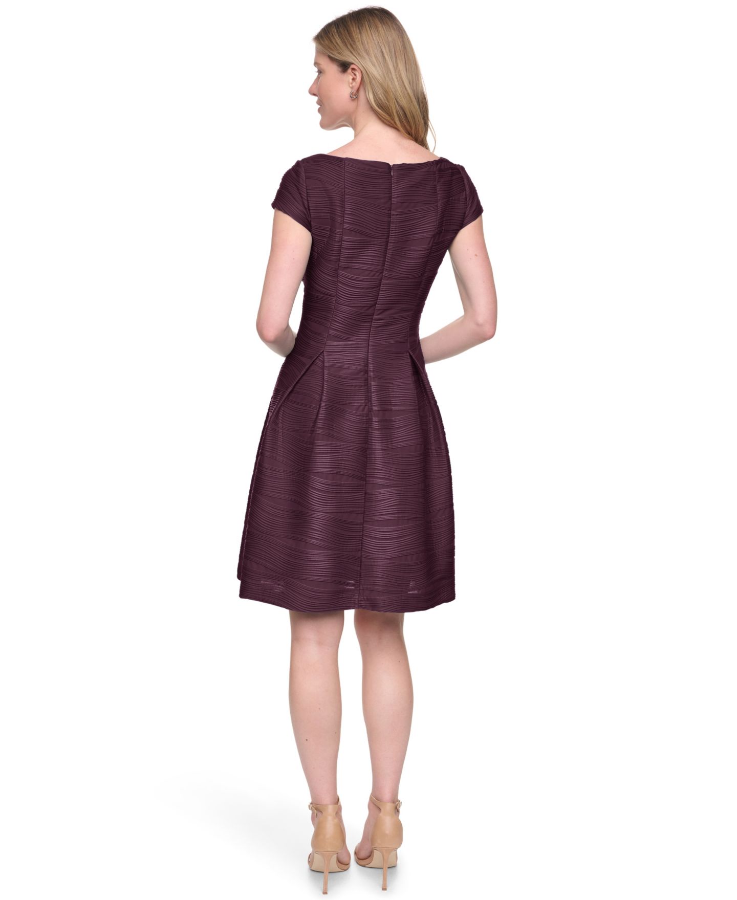 Женское платье Jessica Howard Boat-Neck Cap-Sleeve Release Pleat Fit & Flare, цвет: Rainforest — фото 5