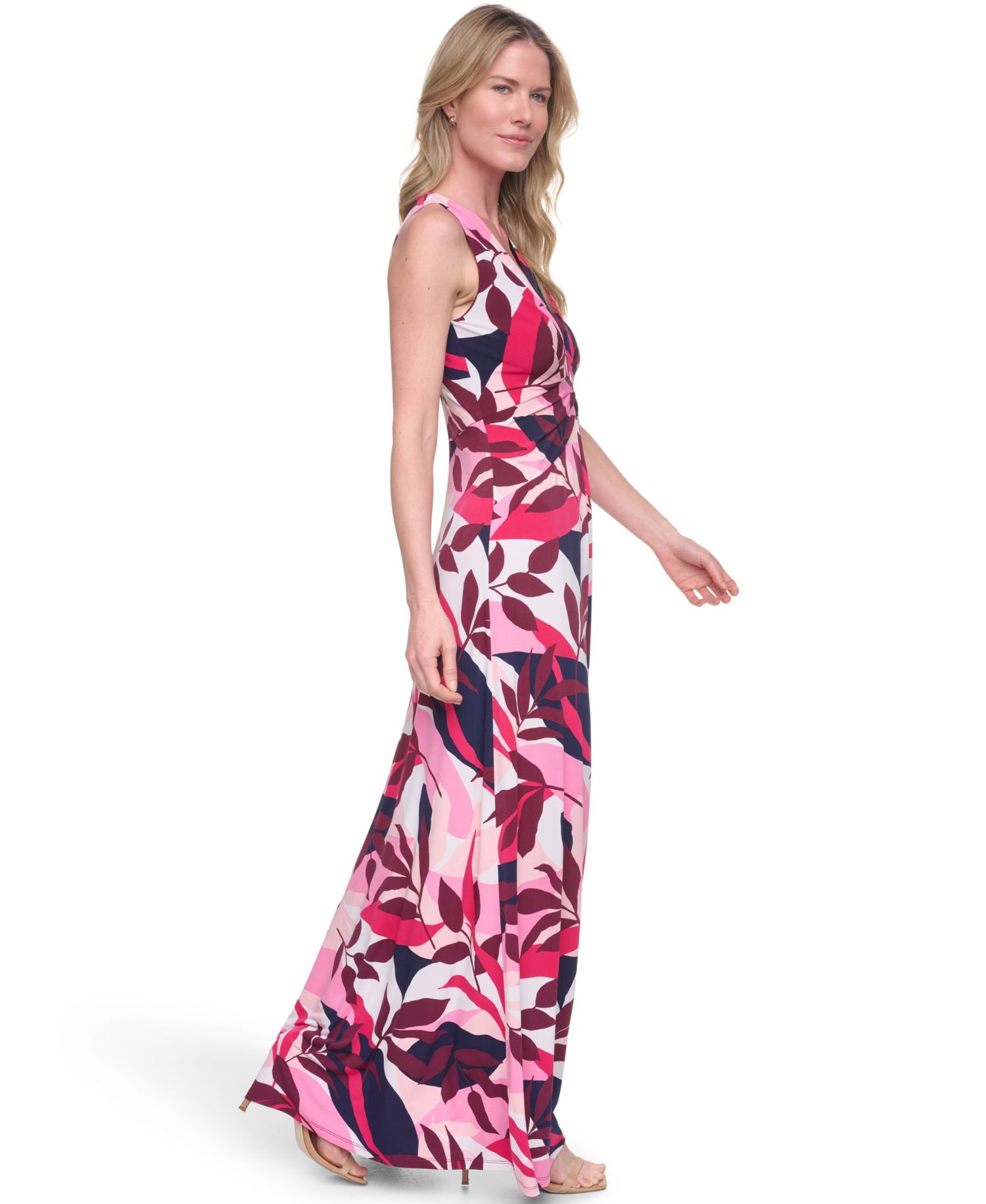 Women's Sleeveless Tuck Front Maxi Dress