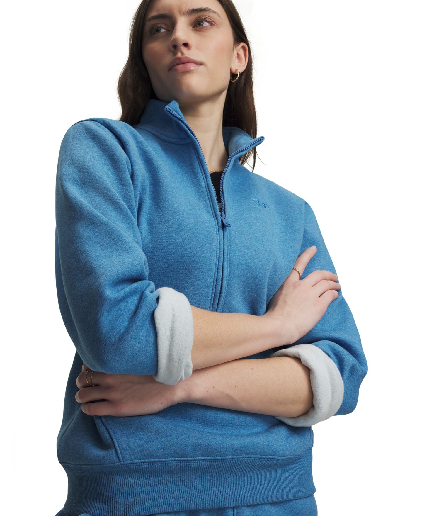 Женский свитшот Under Armour Rival Fleece Half-Zip, цвет: Синий — фото 2