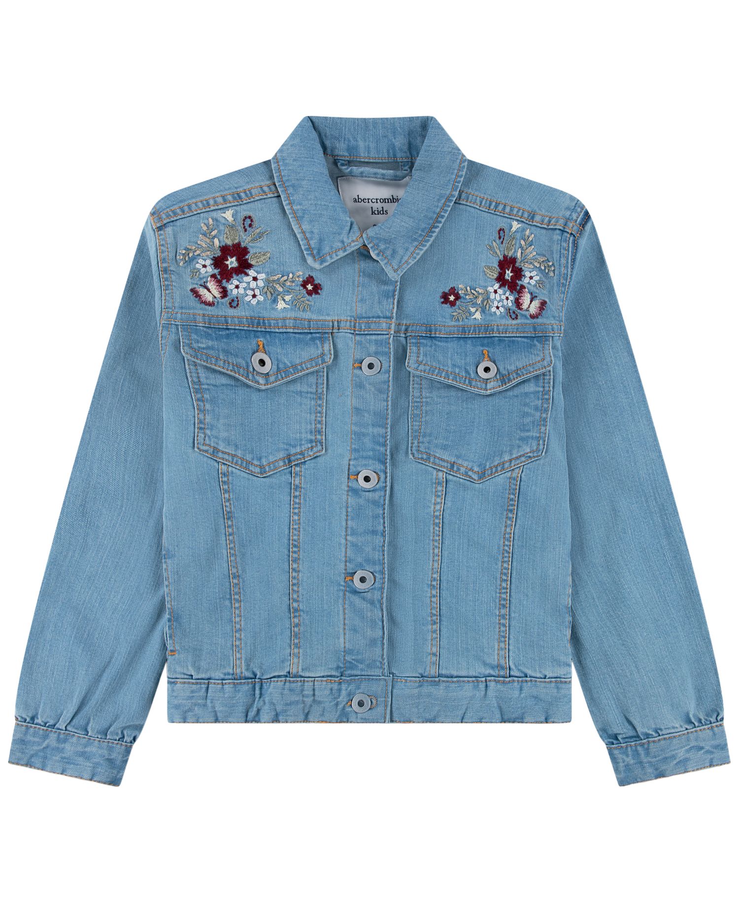 Girls' 5-16 Embroidered Denim Jacket