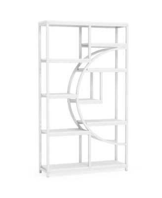 Modern Etagere Bookshelf with 9 Open Shelves for Books and Decor