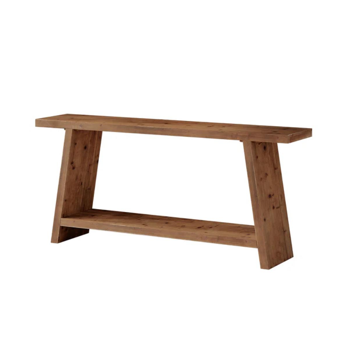 Slickblue 2-Tier Solid Wood Sofa Console Table for Behind Couch