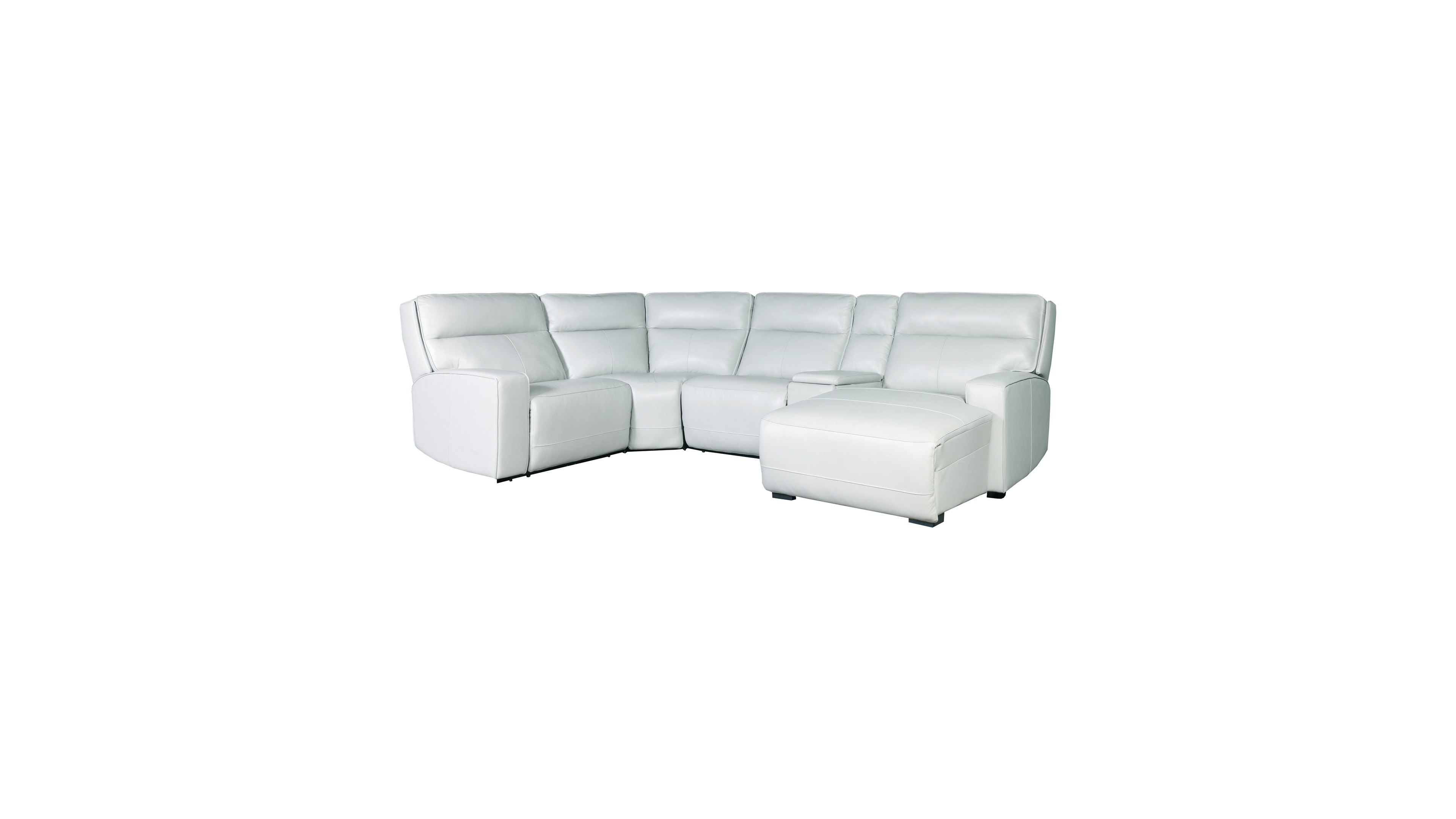Zackary 5-Piece Leather Chaise Sectional with 2 Power Motion & Console, Macy's Exclusive