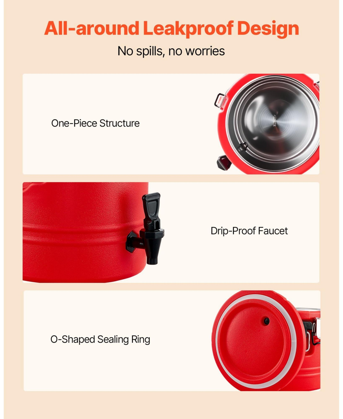 Cozito Insulated Beverage Dispenser, 8 Gal 30L Hot and Cold Drink Server with Spigot