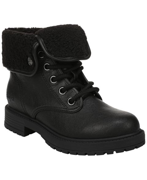 Женские ботинки Blowfish Malibu Andy Cozy Lace-Up Short Booties, цвет: Чёрная искусственная кожа / Искусственный