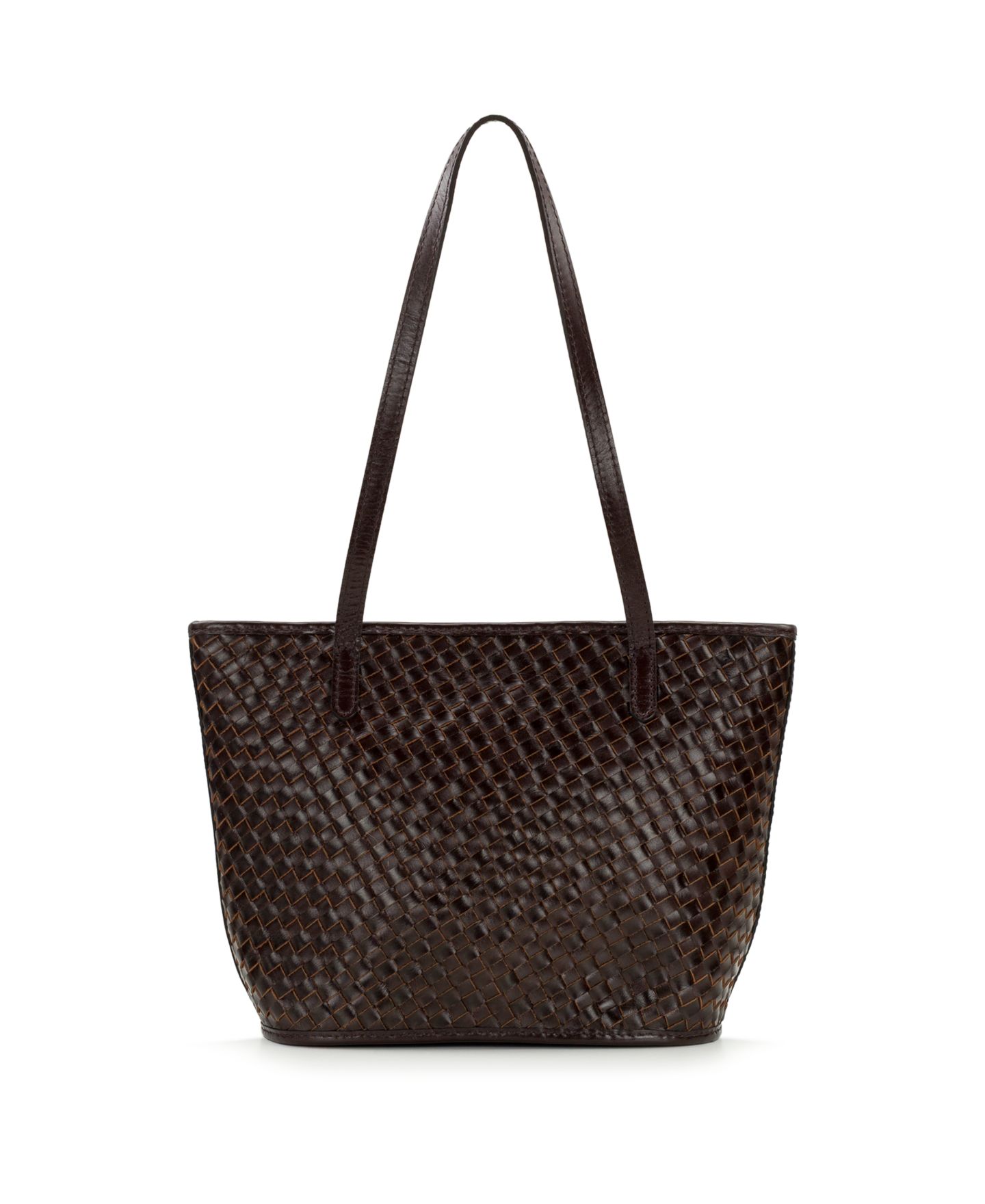 Женская сумка Patricia Nash Emmie Medium Woven Leather, цвет: Шоколадный — фото 1