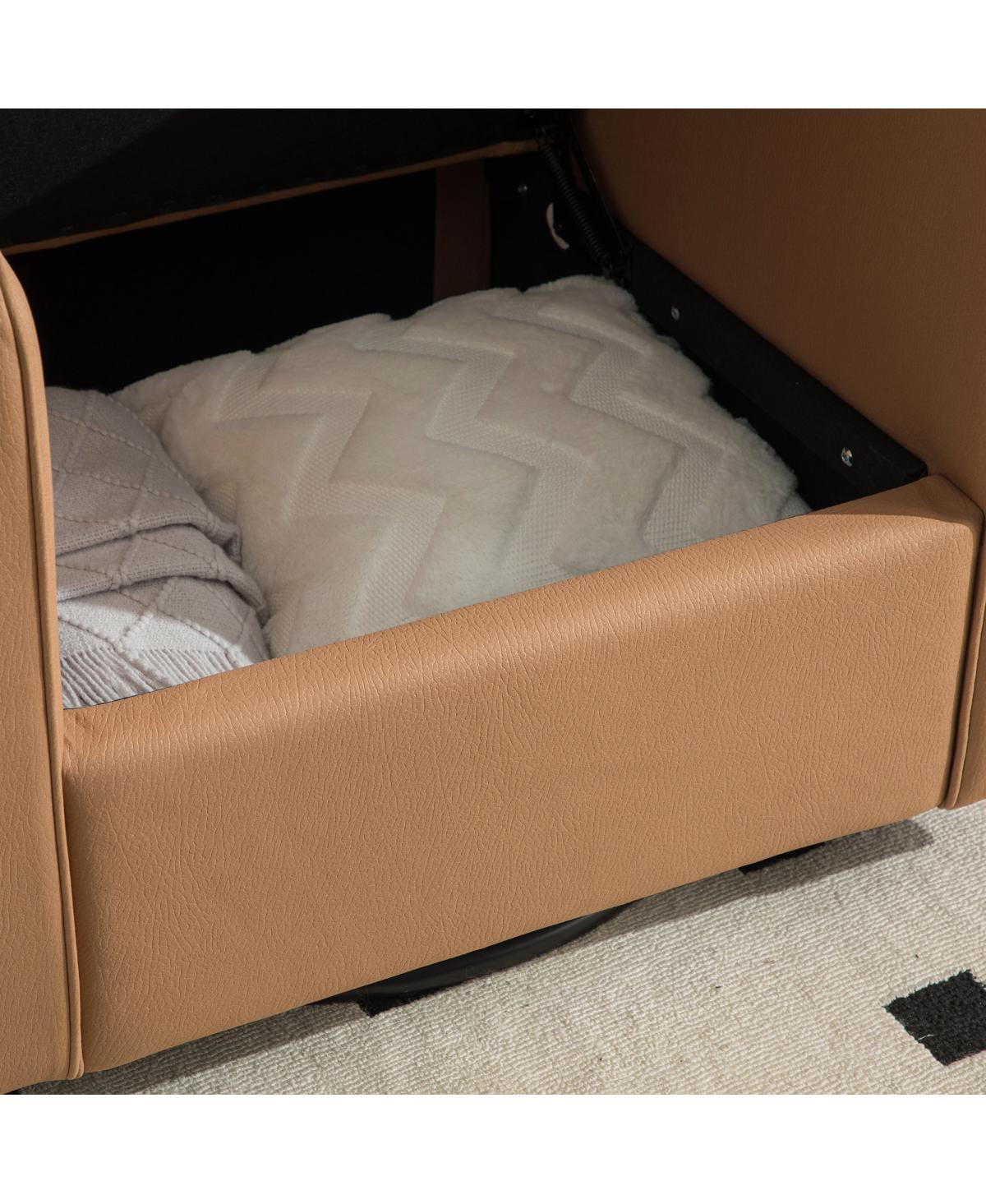 Streamdale Furniture Upholstered 360degree() Swivel Armchair with Hidden Storage