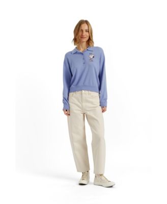 Women's Wool-Cashmere Snoopy Polo Sweater