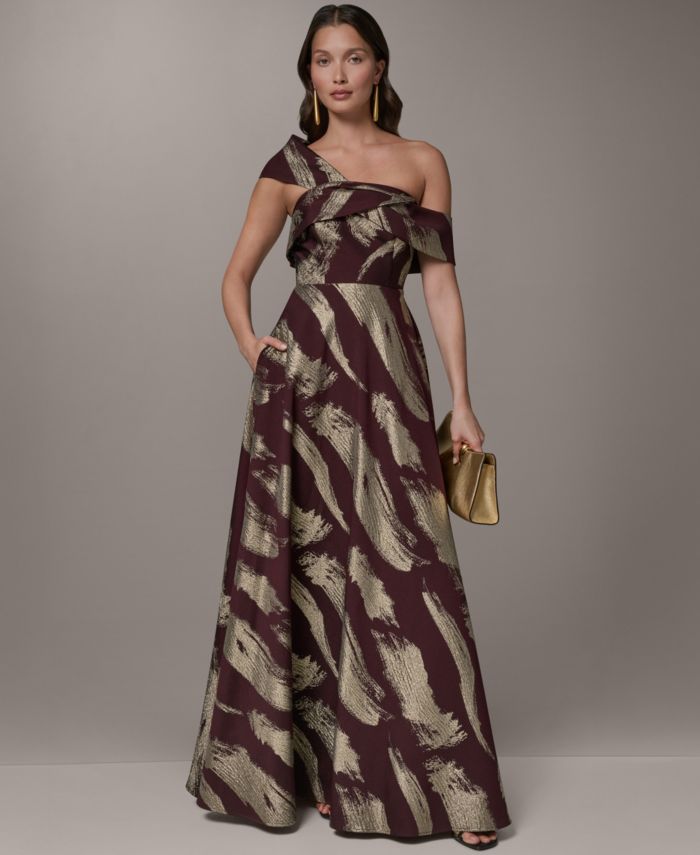 Donna Karan New York Womens One Shoulder Evening Gown