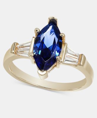 Blue Crystal Marquise Ring