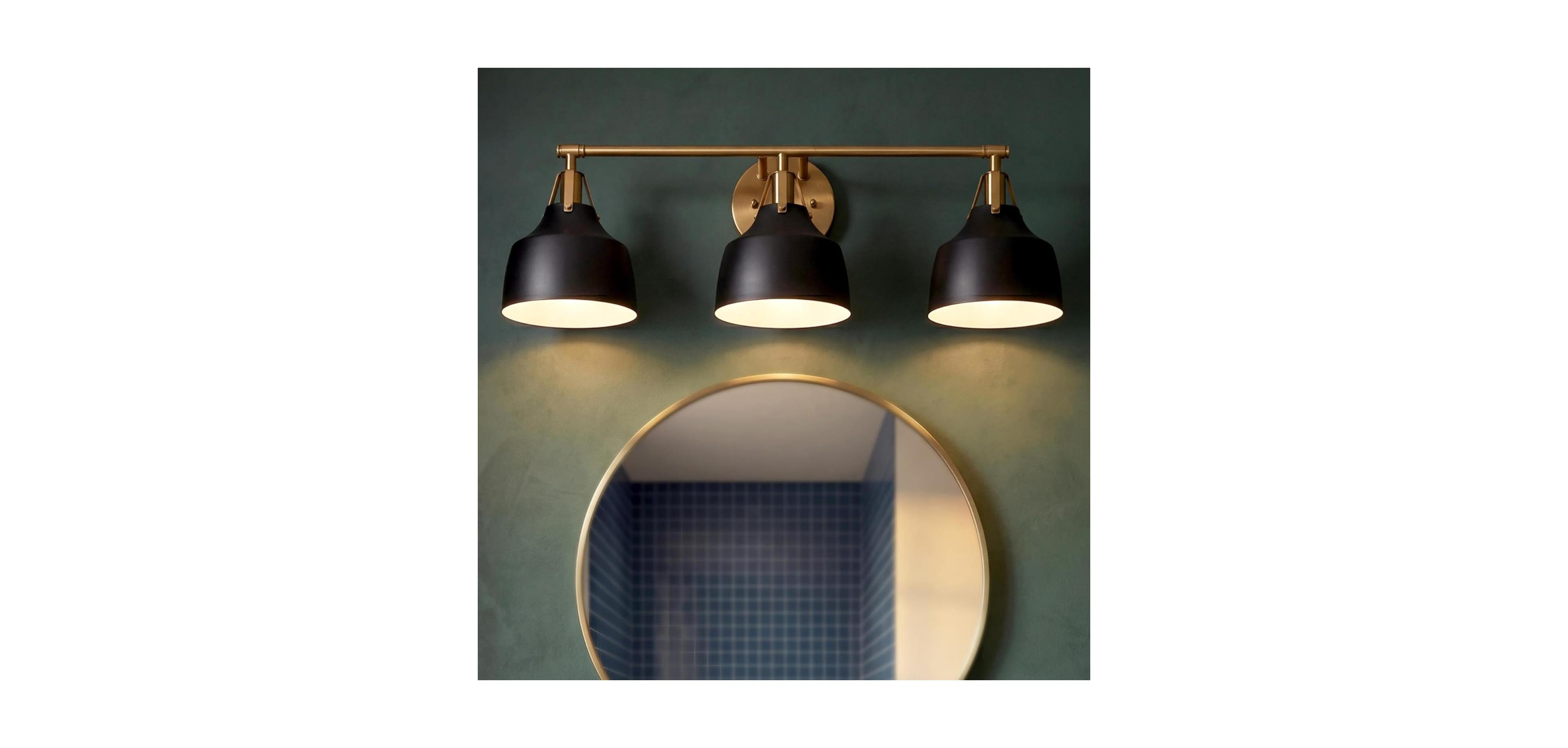 Tribesigns 3 Light Bathroom Vanity Light, 24" Bathroom Light Fixtures with Metal Shade
