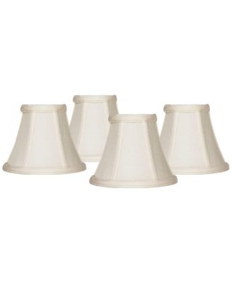Imperial Shade Set of 4 Hardback Bell Lamp Shades Evaline Small 3" Top x 6" Bottom x 5" High Candelabra Clip-On Fitting