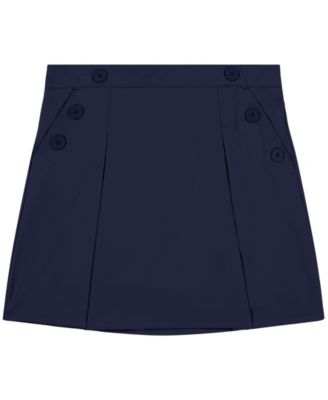 Big Girls 7-16 Uniform Button Pockets Elastic Waist Scooter Skorts