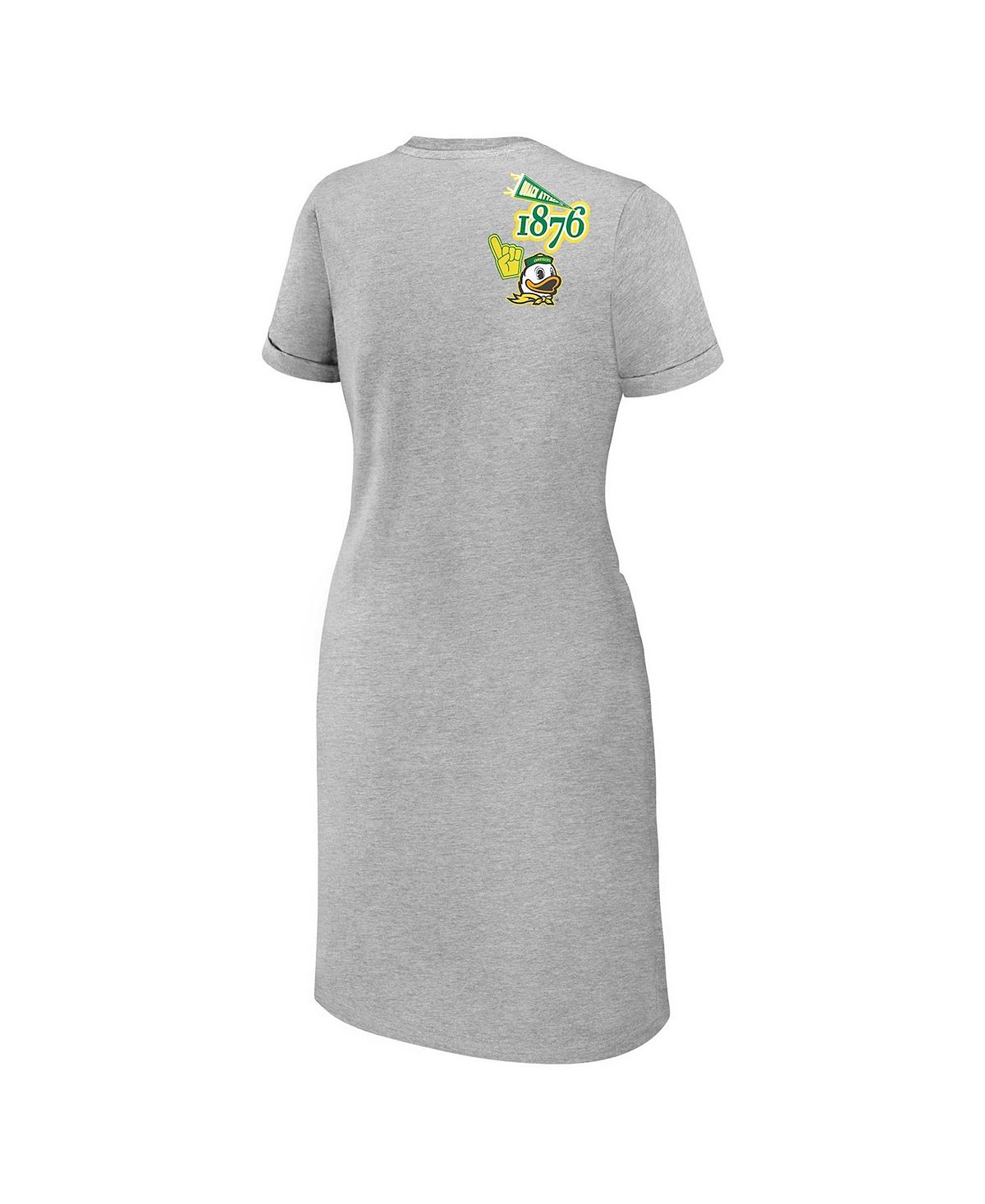 WEAR by Erin Andrews Women's Heather Gray Oregon Ducks Knotted T-Shirt Dress view 3 — MAYCSS fashion products