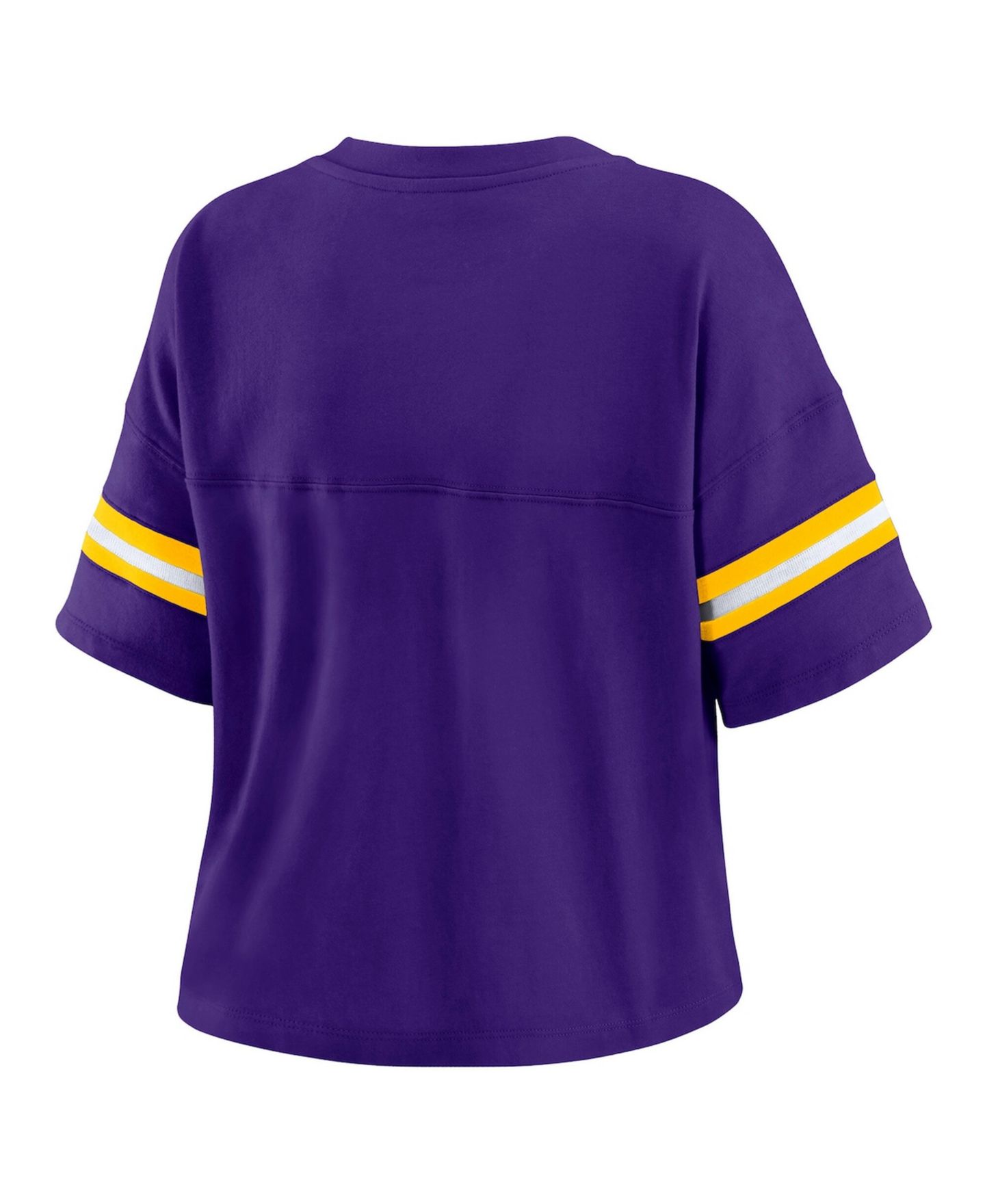 Женская футболка WEAR by Erin Andrews Purple Los Angeles Lakers Plus Size Color Block Boxy V-Neck — фото 3