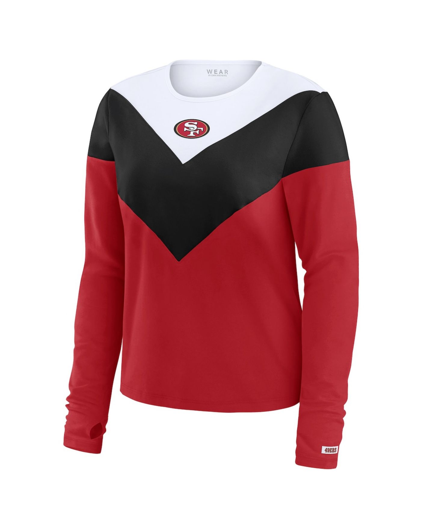 Женская футболка WEAR by Erin Andrews Scarlet/Black San Francisco 49ers Plus Size Chevron Tri-Blend Long Sleeve — фото 2
