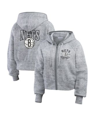 Women's Heather Gray Brooklyn Nets Speckled Radiator Full-Zip Hoodie