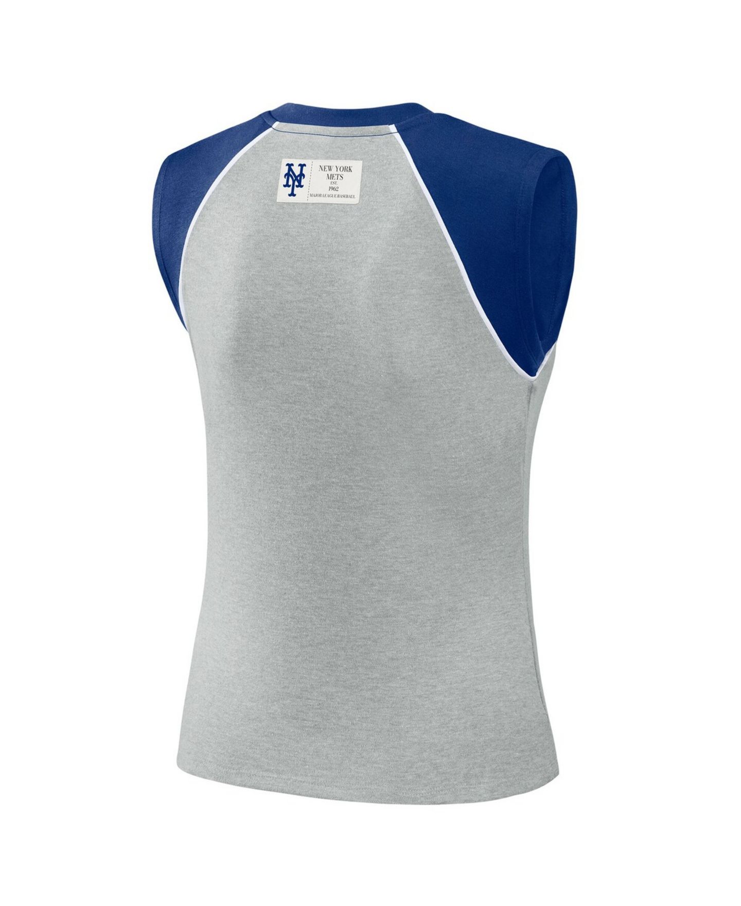 Женский топ WEAR by Erin Andrews Heather Gray New York Mets Cropped Raglan — фото 6