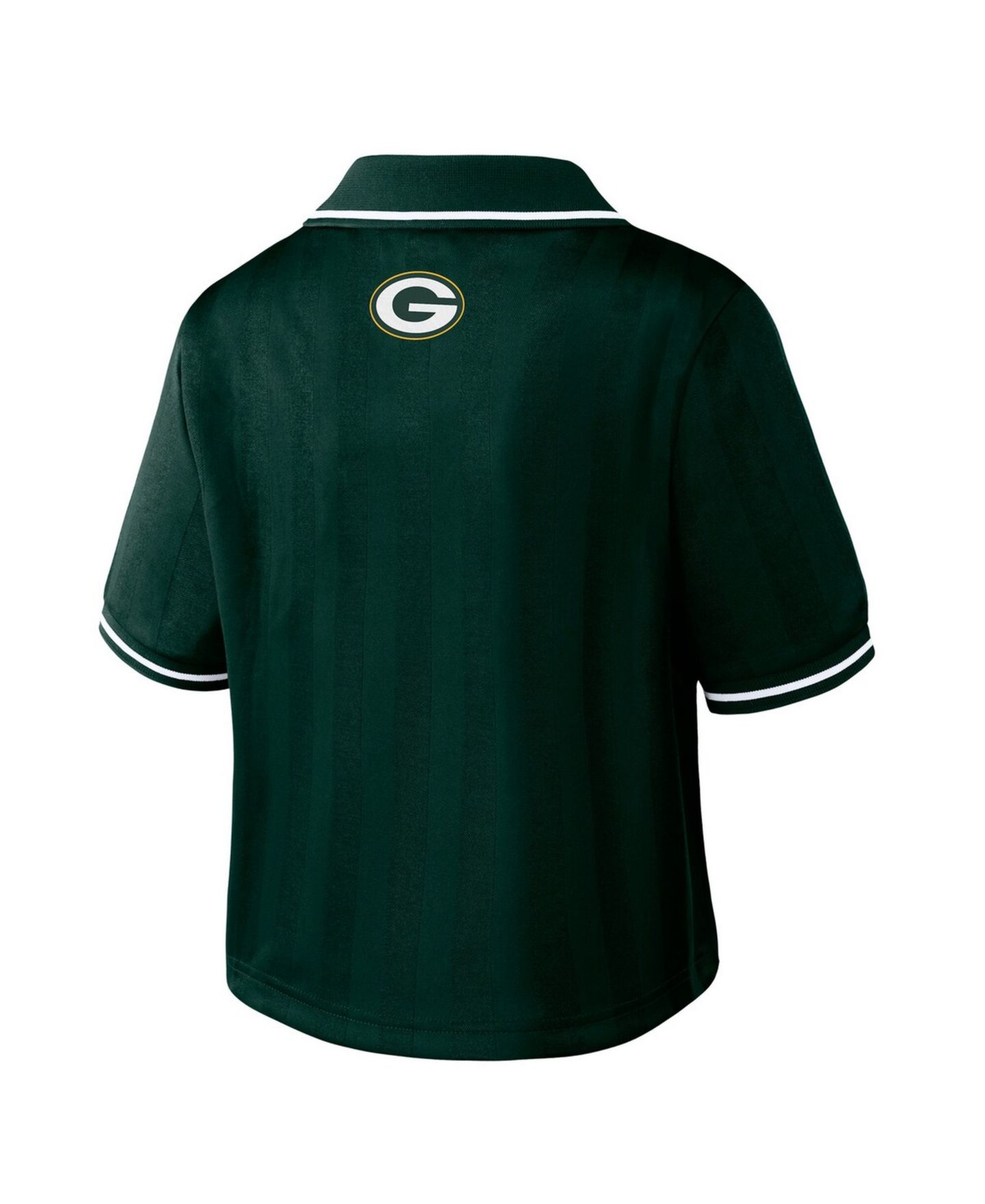 Женское поло WEAR by Erin Andrews Green Green Bay Packers Cropped Jersey Polo — фото 6