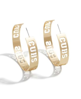 Wear by Erin Andrews x Baublebar Chicago Cubs Large Cutout Hoop Earrings - Gold