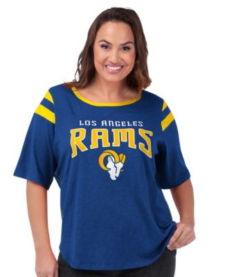 Women's Royal Los Angeles Rams Plus Size Linebacker T-Shirt