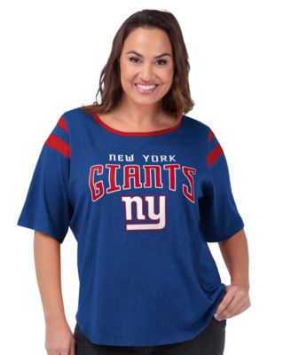Women's Royal New York Giants Plus Size Linebacker T-Shirt
