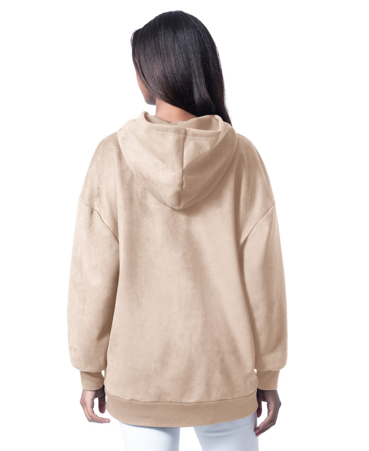 G-iii 4Her by Carl Banks Women's Cream Washington Commanders Best Hitter Oversized Tunic Pullover Hoodie
