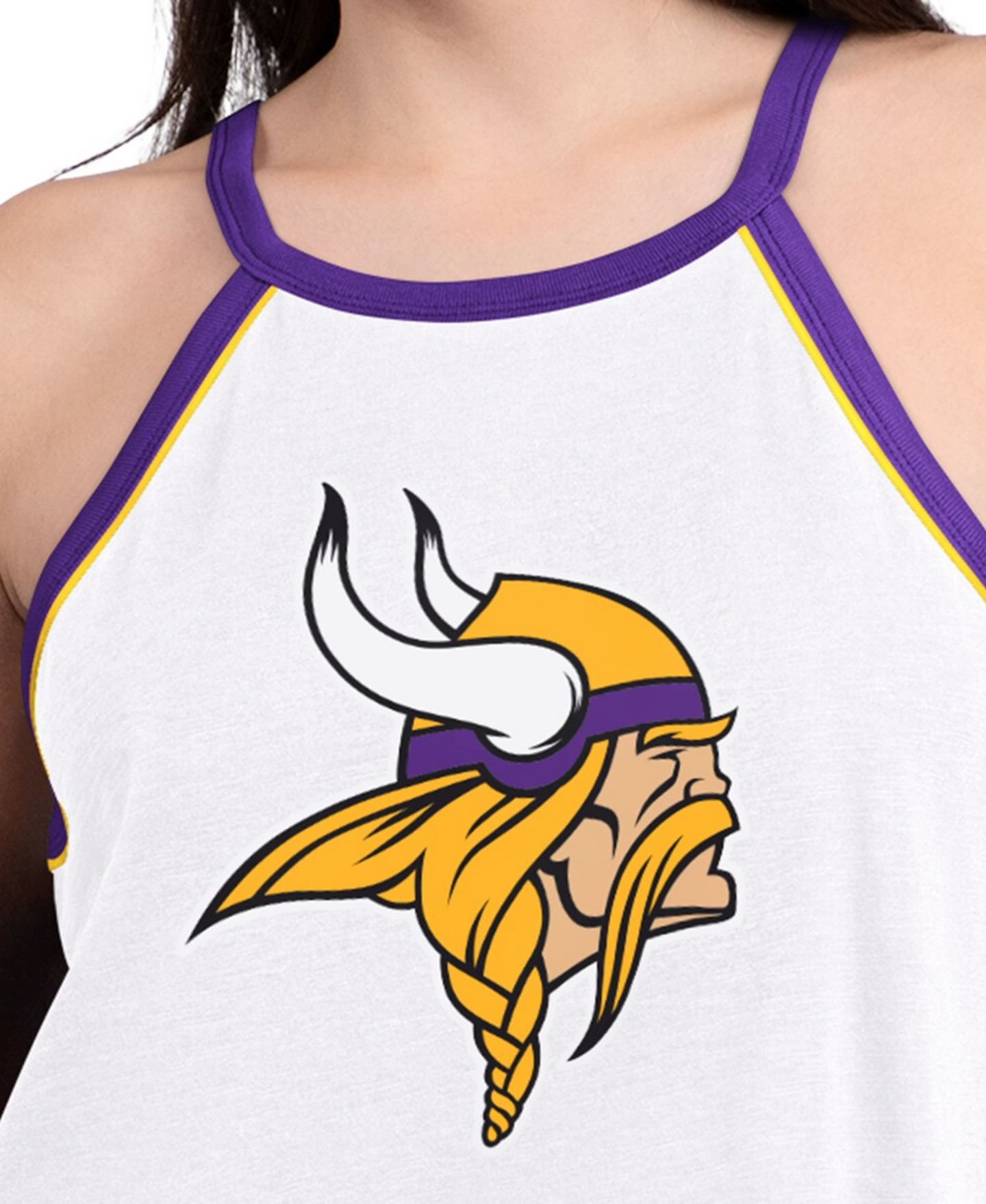 Женский топ G-III 4Her by Carl Banks White Minnesota Vikings Redemption Win Slub — фото 3