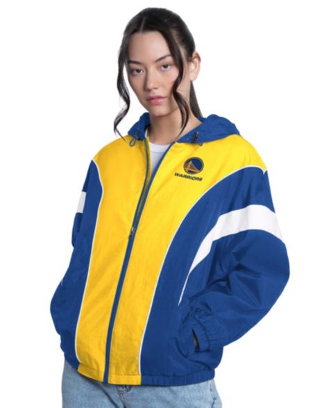 Женские куртки G-III 4Her by Carl Banks Women's Royal/Gold Golden State Warriors Quarterback Lightweight Oversized Full-Zip Jacket