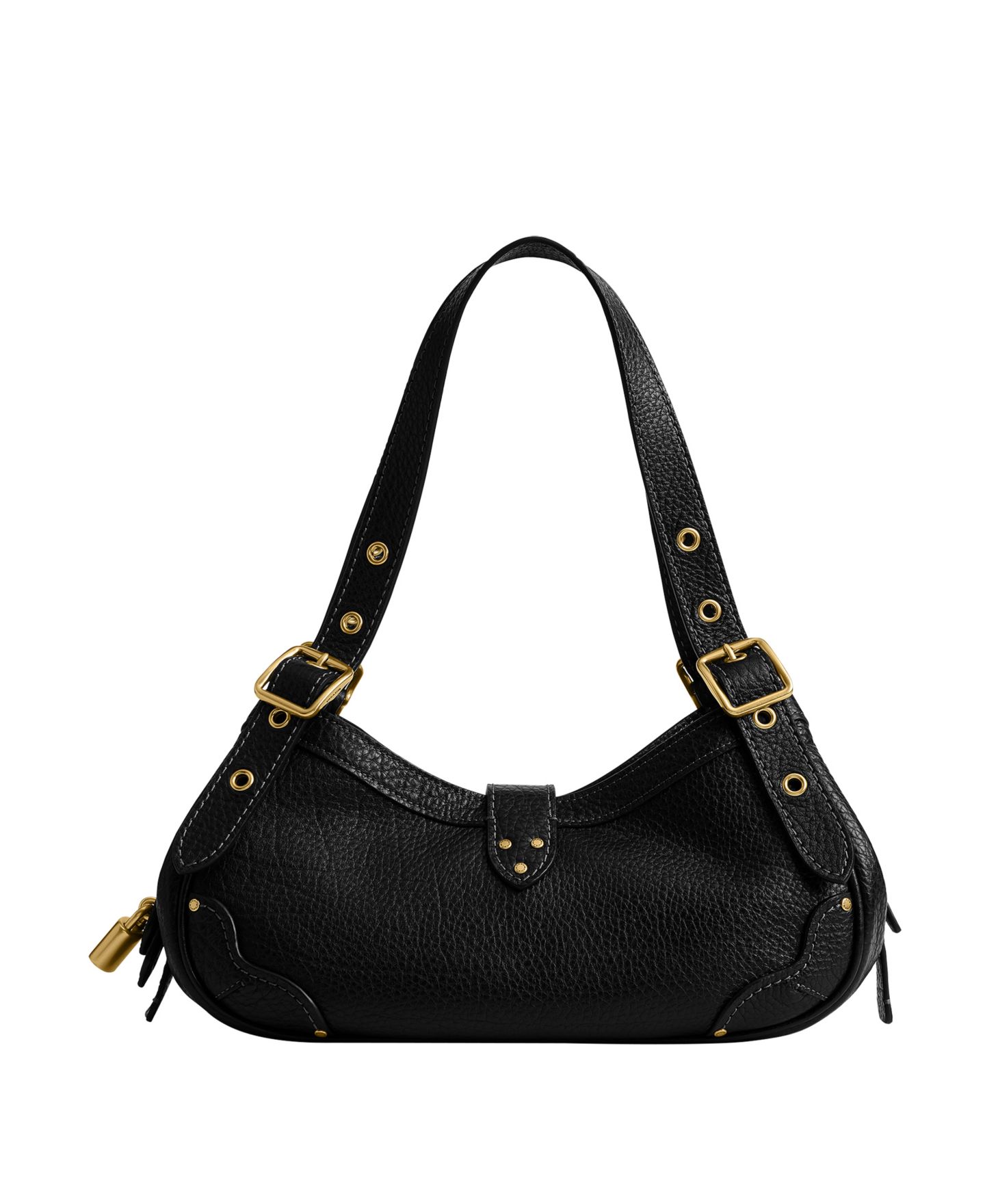 Женская сумка Coach Drifter 31 из зернистой кожи на плечо, средняя, цвет: Латунный / Чёрный — фото 3