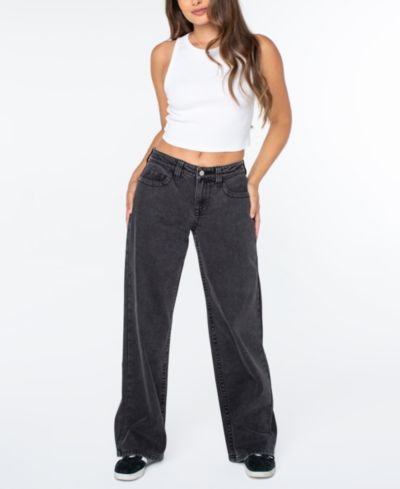 Celebrity Pink Juniors' Low-Rise V-Waist Baggy Straight-Leg Jeans
