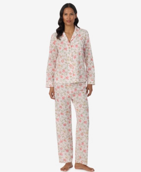 Женские Lauren Ralph Lauren Women's Long-Sleeve Top & Drawstring Pants, 2-Piece Set