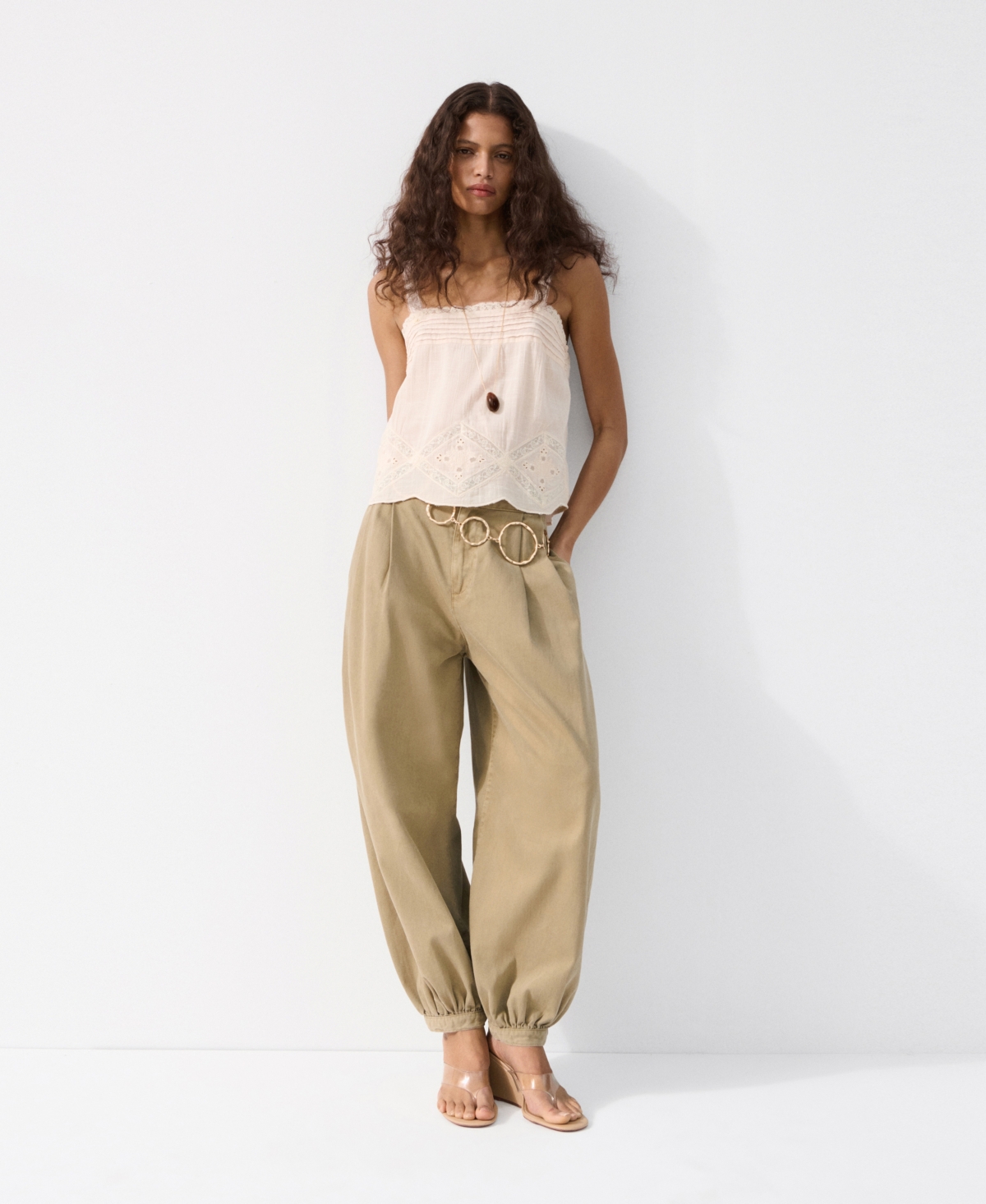 Mango Women's Embroidered Details Cotton Top