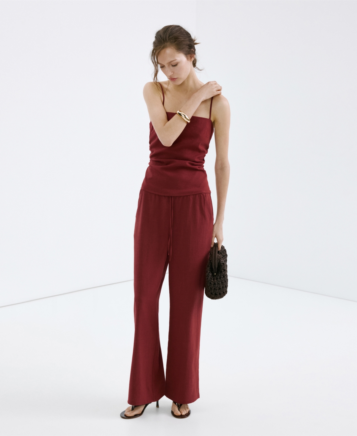 Mango Women's Bow Straight Pants