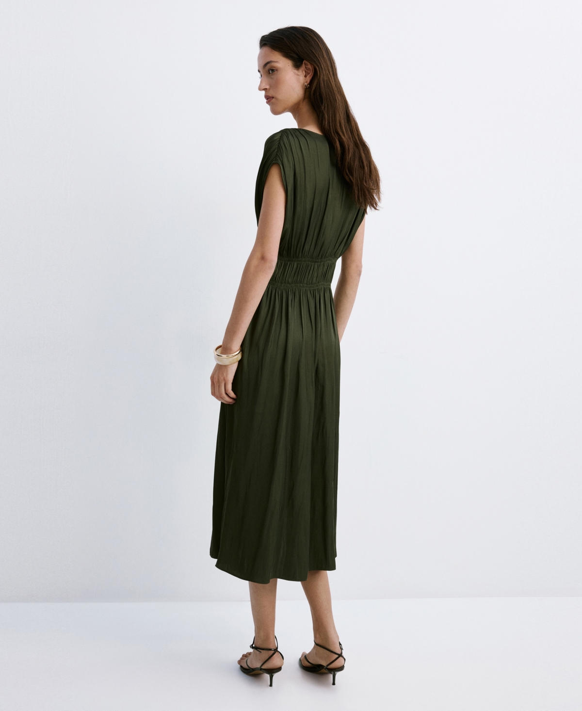 Mango Women's Gathered Midi-Dress