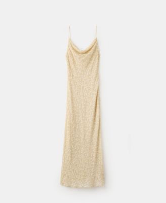 Women's Draped Neckline Textured Dress