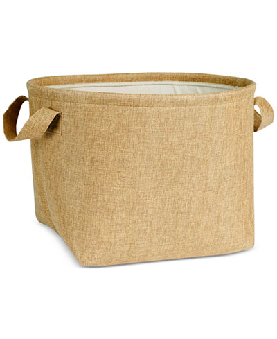 Household Essentials Round Soft-Side Burlap Basket